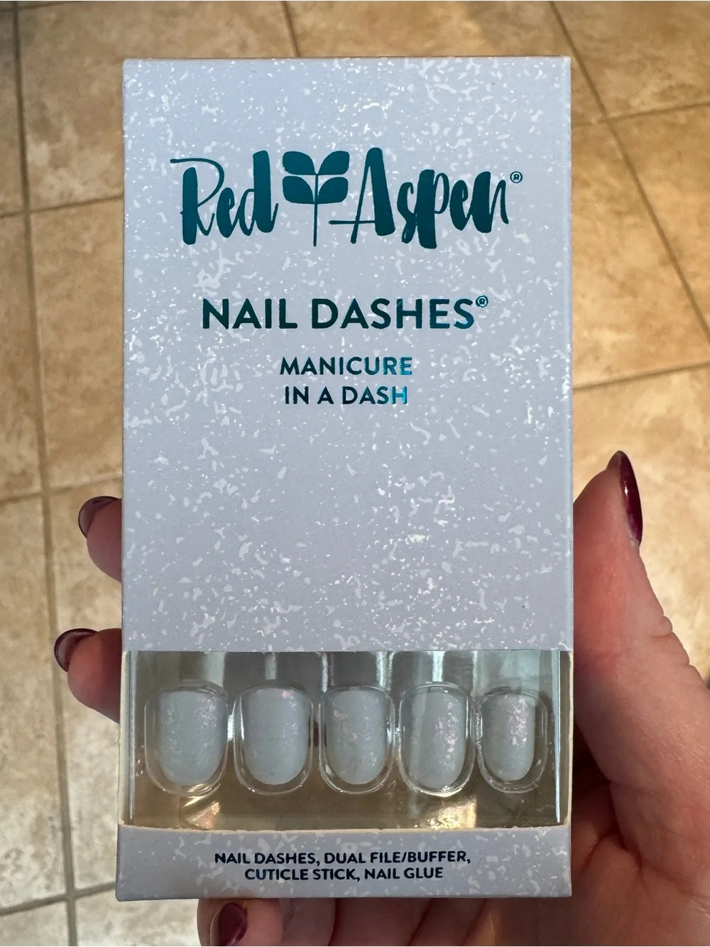 NB Red Aspen Adeline’s Dreams Press-On Nail Dashes